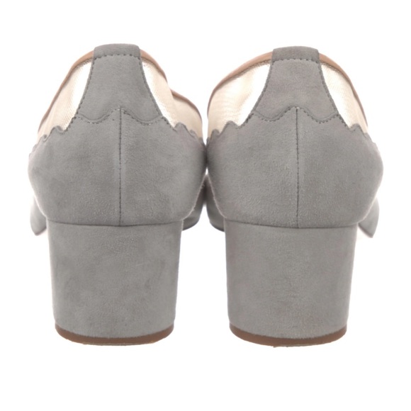 Chloé scalloped chunky heel in light blue/grey, Size 40 1/2 with box - Picture 4 of 7